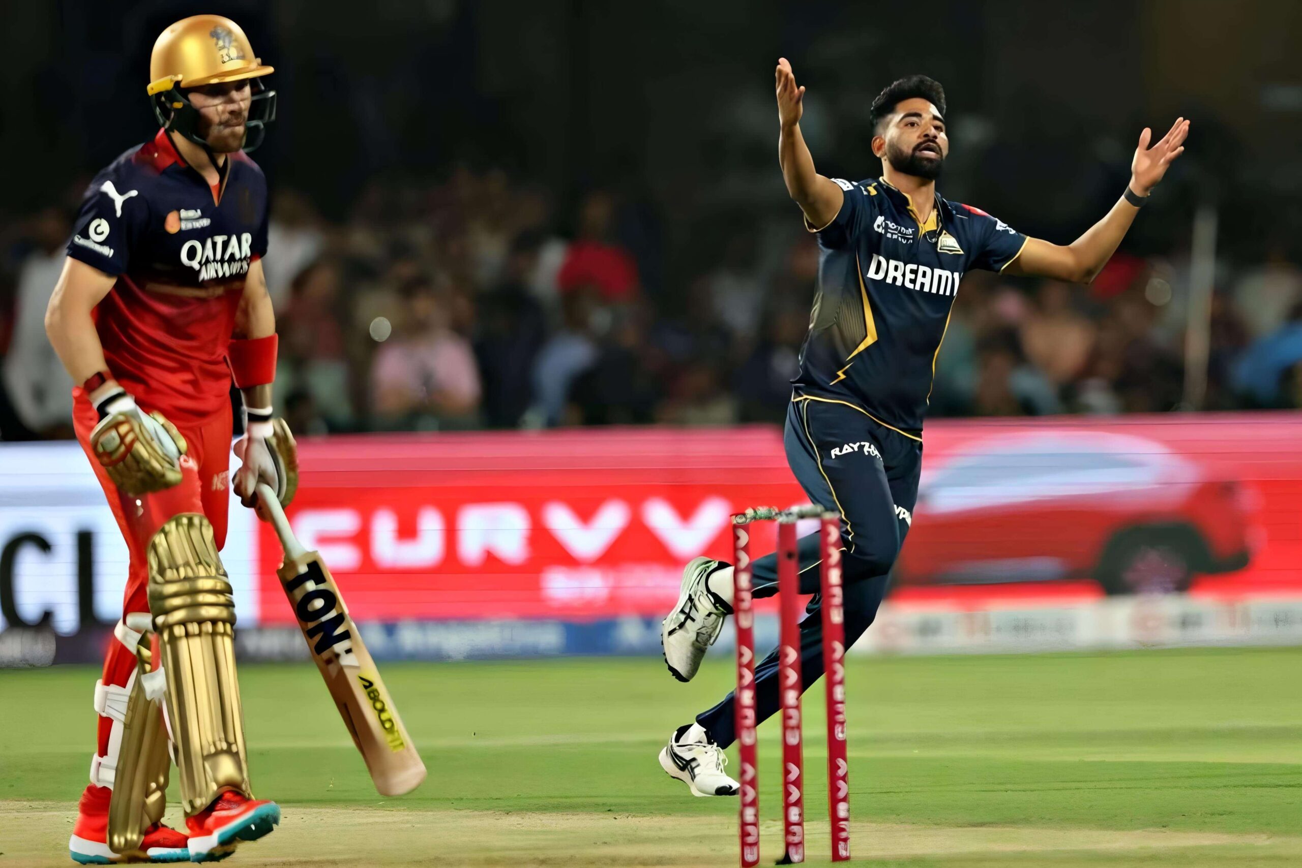 Siraj CR7 Celebration & Three Wickets Rock Bengaluru